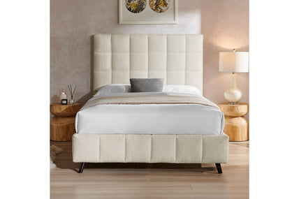 Starla Bed Frame Double Ivory Boucle