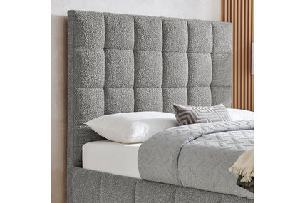 Starla Bed Frame King Grey Boucle