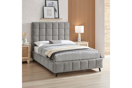 Starla Bed Frame King Grey Boucle