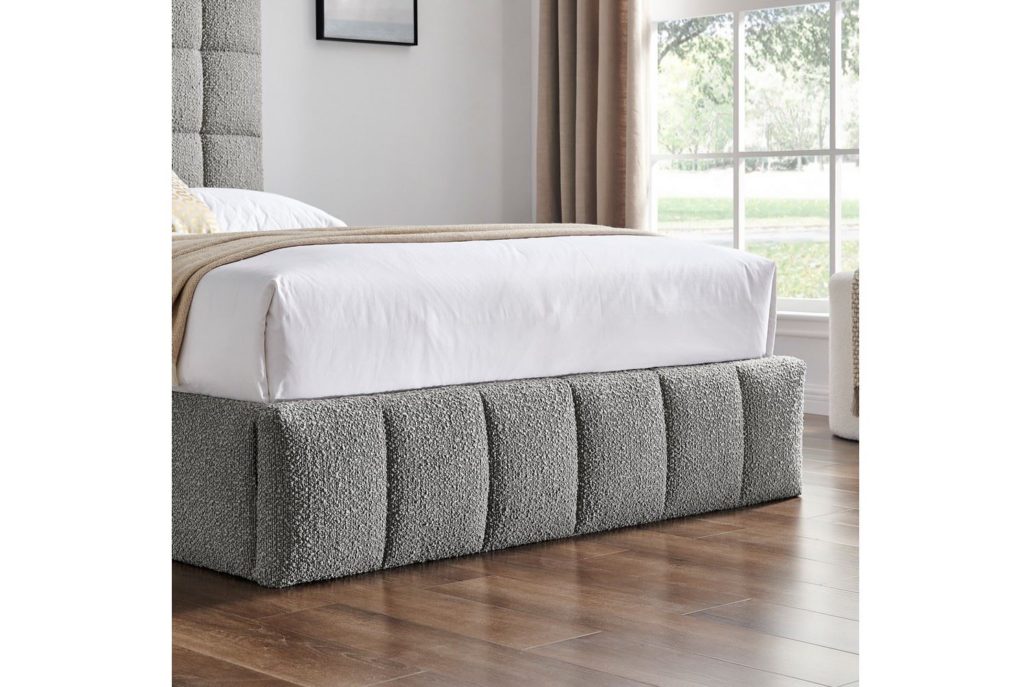 Starla Storage Bed Frame Double Grey Boucle