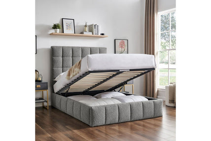 Starla Storage Bed Frame Double Grey Boucle