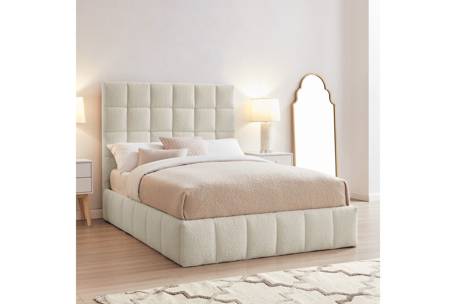 Starla Storage Bed Frame Double Ivory Boucle