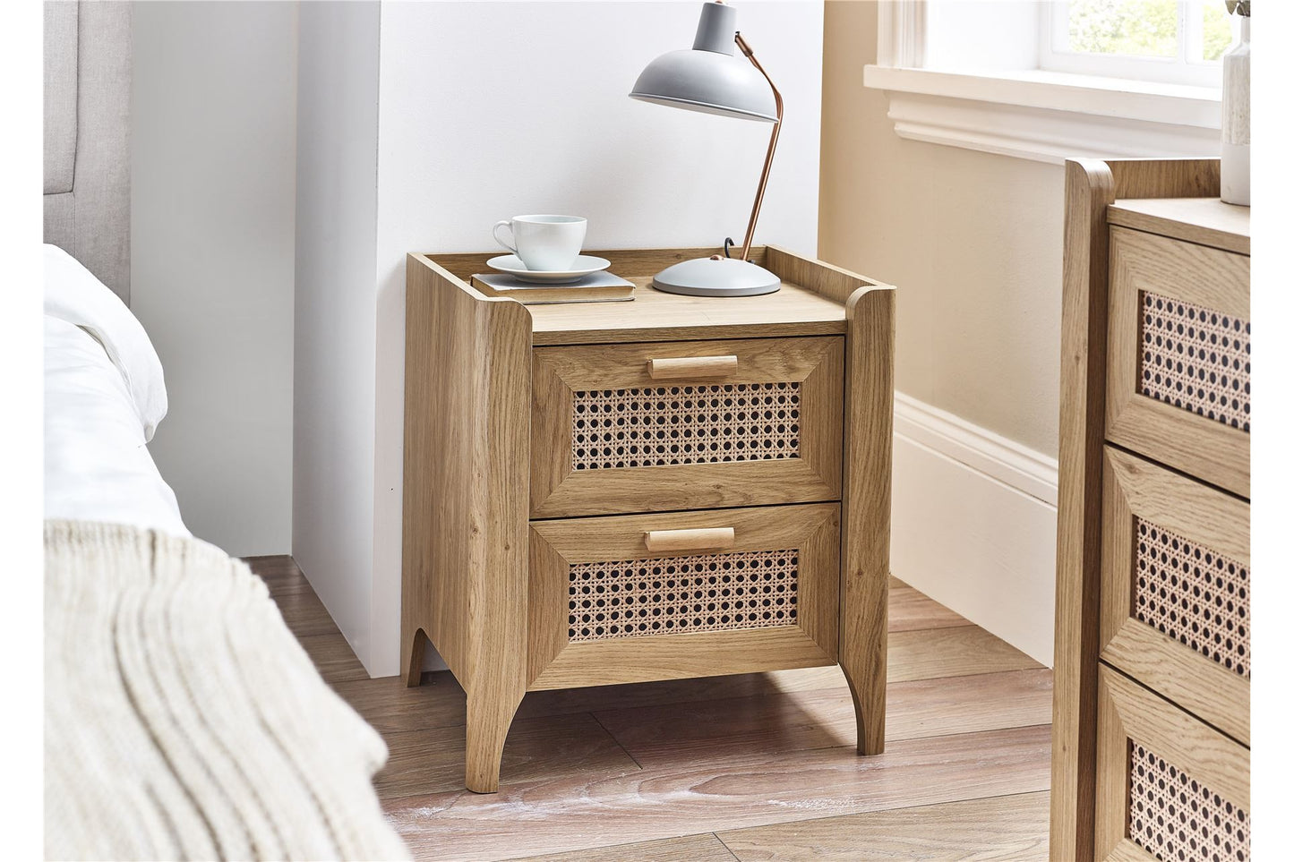 Sunny Bedside Oak 2 Drawer