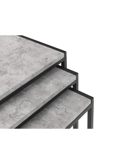 Tala Concrete Nest Of 3 Tables Concrete/Black