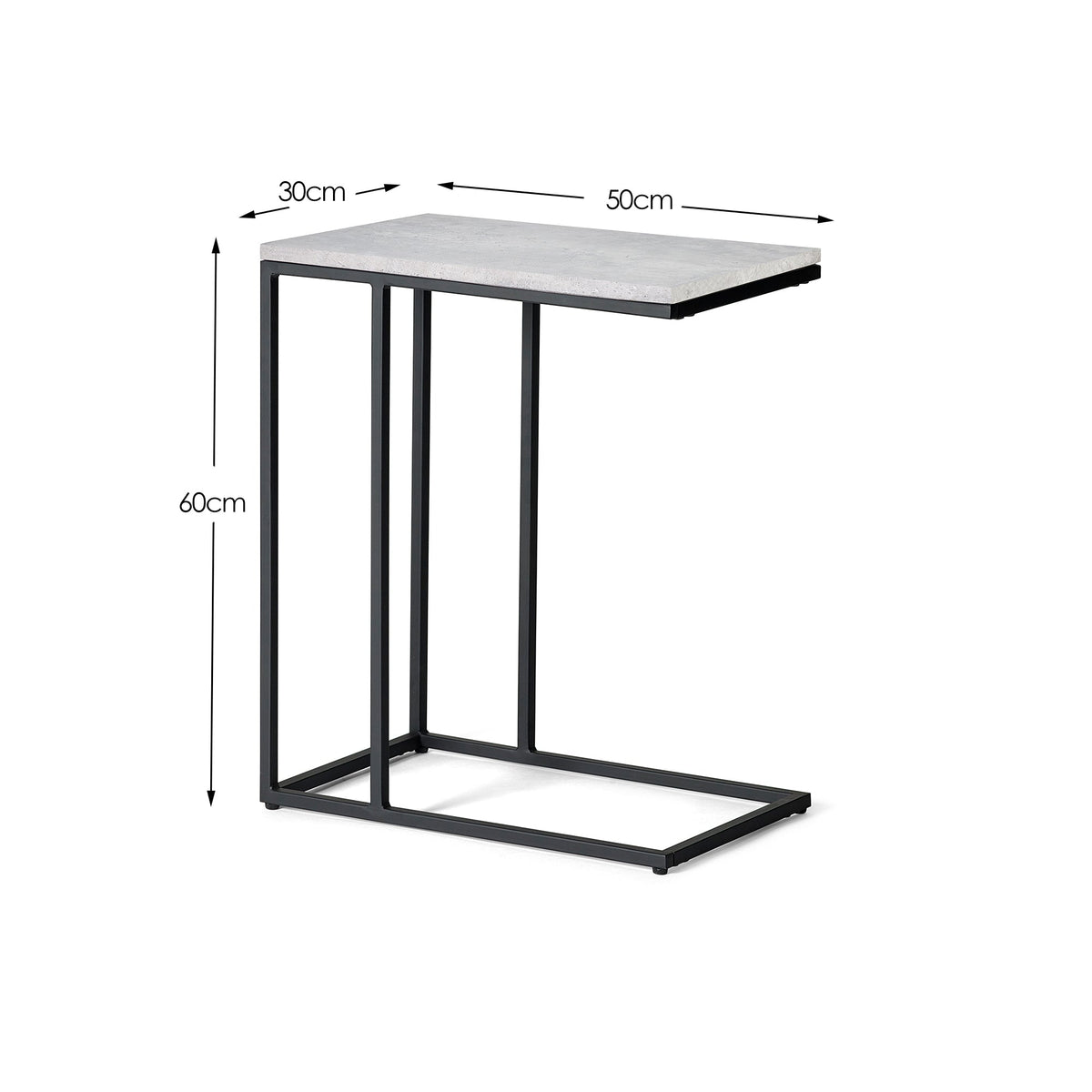 Tala Drinks Table Concrete/Black