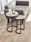 Tala Round Nesting Side Tables Concrete/Black