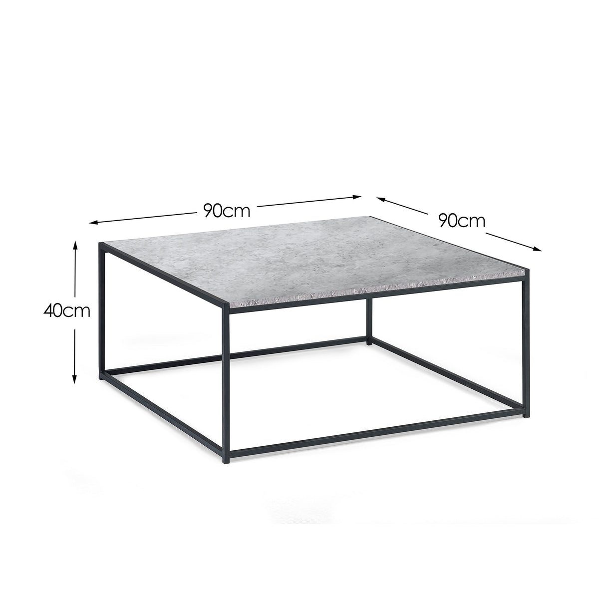 Tala Square Coffee Table Concrete/Black