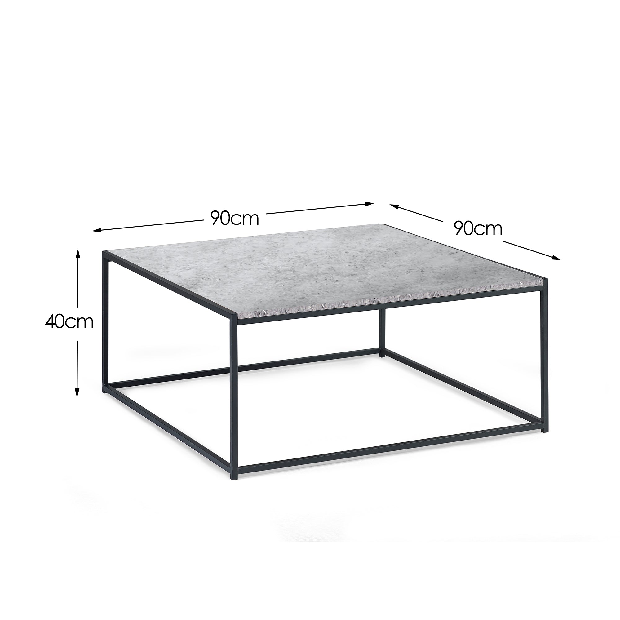 Tala Square Coffee Table Concrete/Black