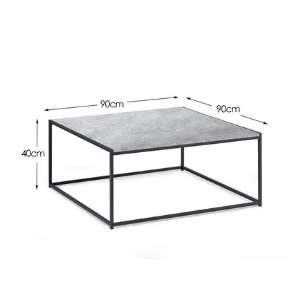 Tala Square Coffee Table Concrete/Black