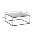 Tala Square Coffee Table Concrete/Black