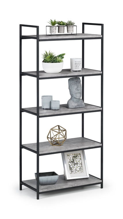 Tala Tall Concrete Bookcase Concrete/Black