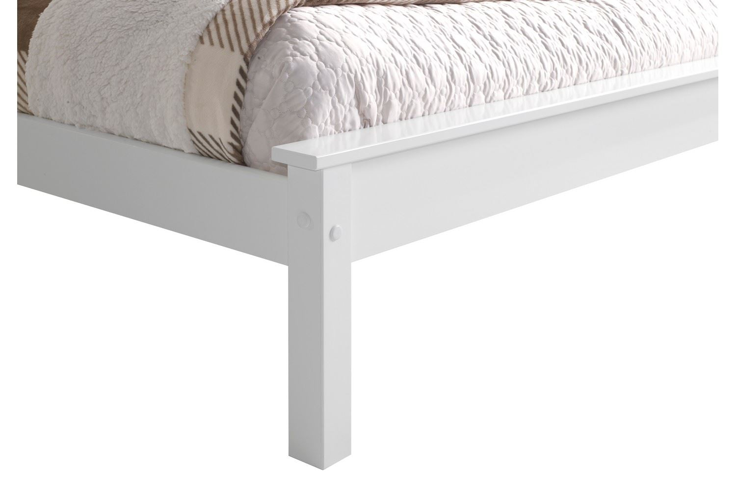 Taurus Bed Frame King White Low Footend