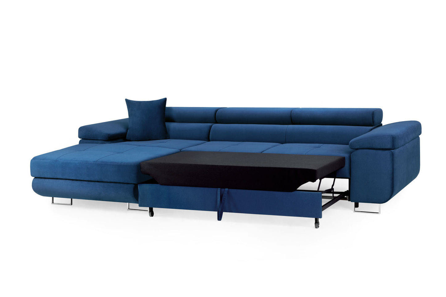 Torezio Sofa Bed Blue Left Hand Facing Corner