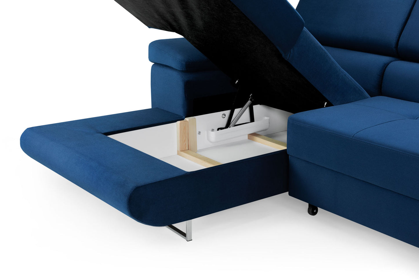 Torezio Sofa Bed Blue Left Hand Facing Corner