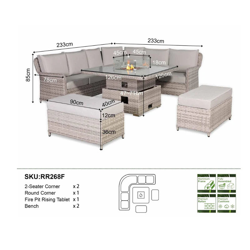 Padstow Grey Garden Set