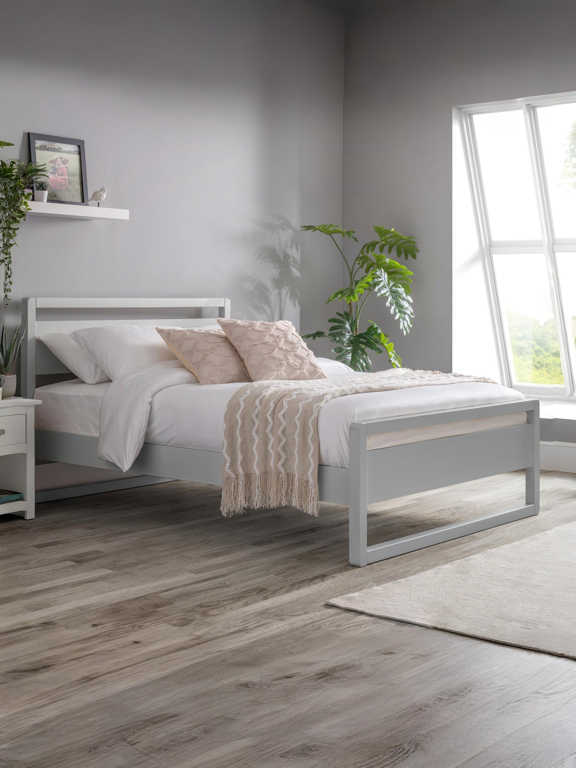 Vasto Bed Frame Single Dove Grey