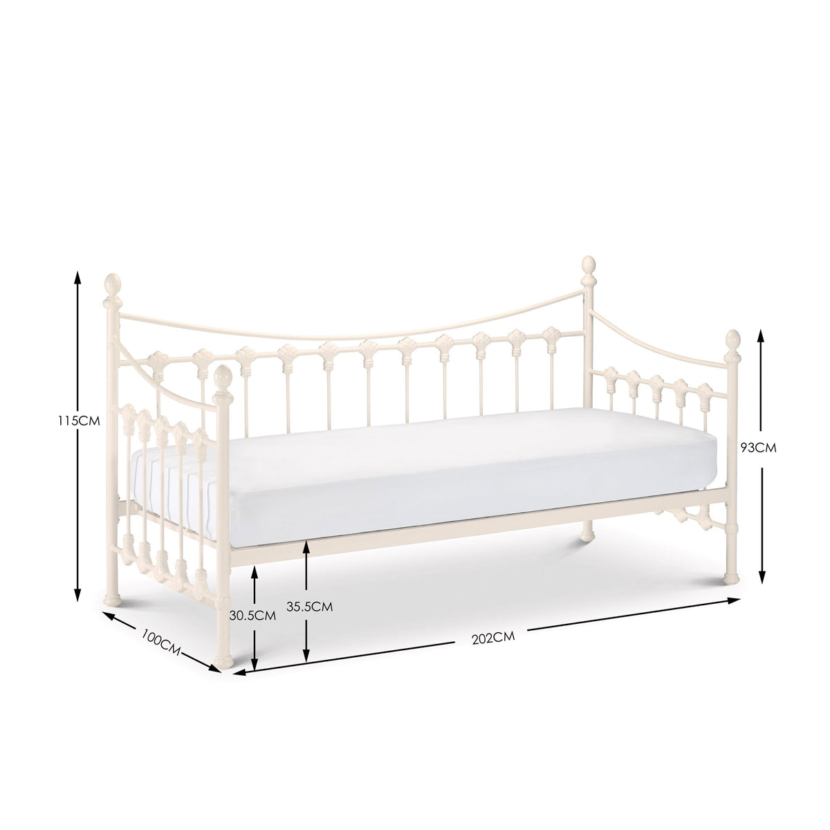 Vaux Bed Frame Stone White