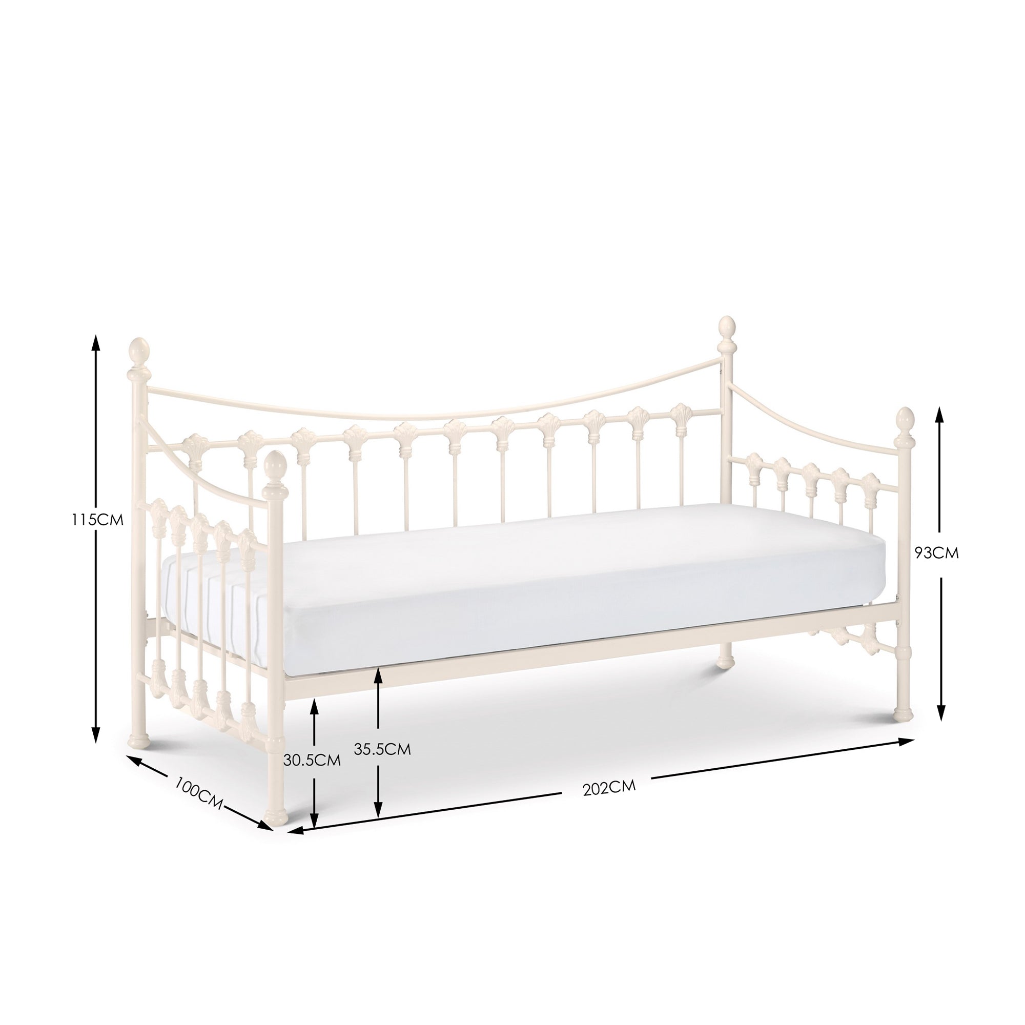 Vaux Bed Frame Stone White