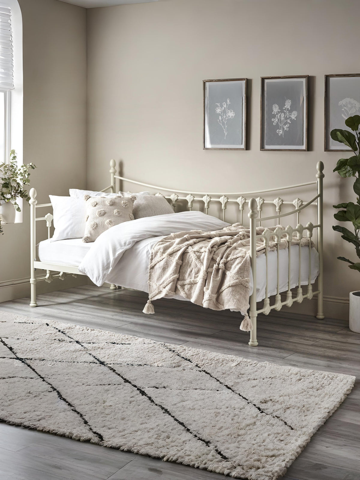 Vaux Bed Frame Stone White