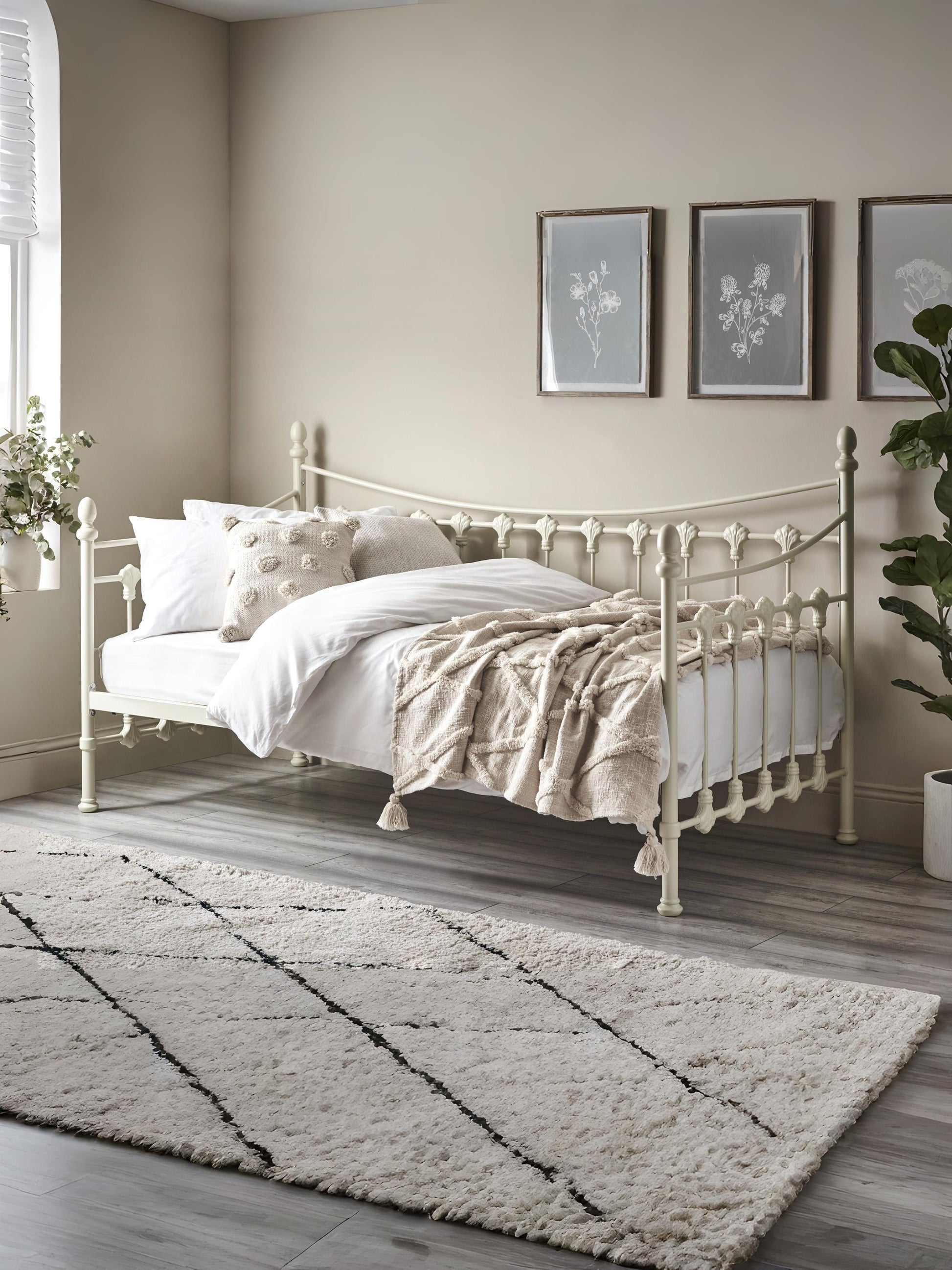 Vaux Bed Frame Stone White