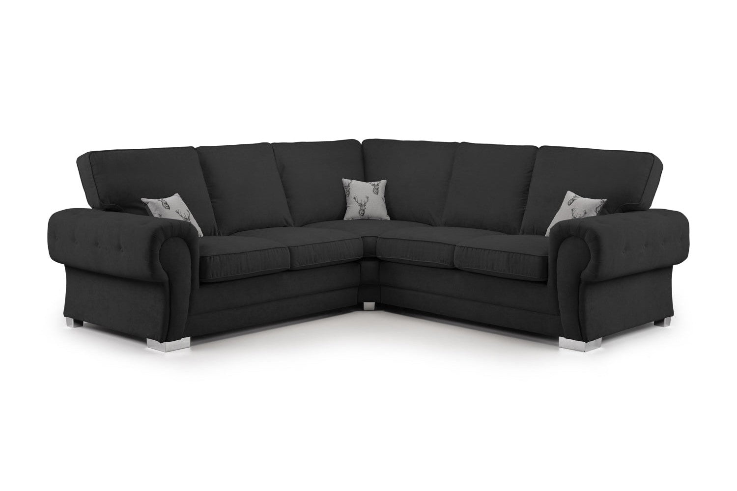 Verona Fullback Sofa Black Large Corner