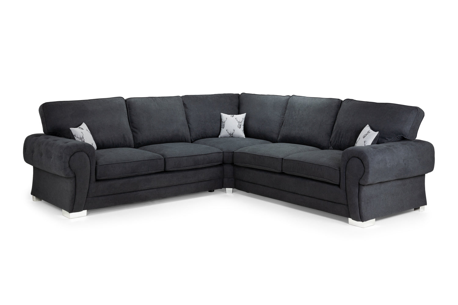 Verona Fullback Sofa Bed Black Large Corner