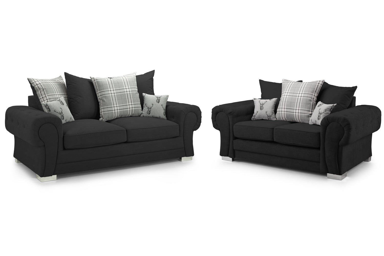 Verona Scatterback Sofa Black 3+2 Set