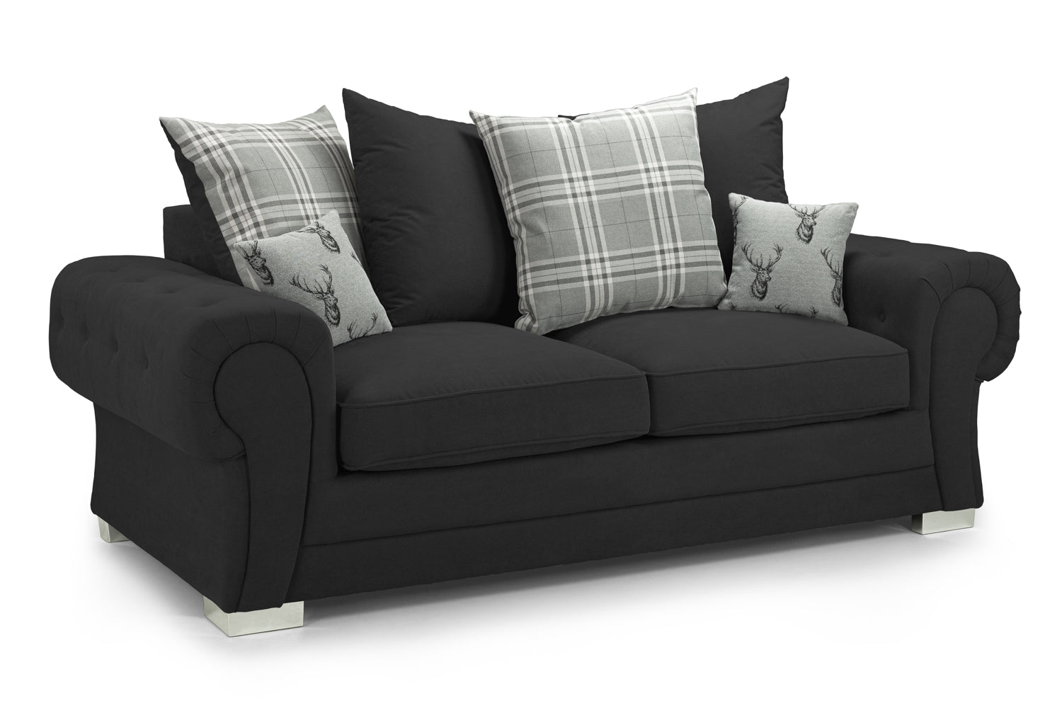 Verona Scatterback Sofa Bed Black 3 Seater