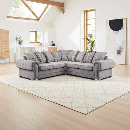 Verona Scatterback Sofa Grey Large Corner