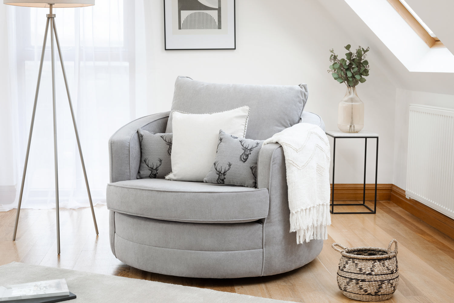 Verona Sofa Grey Swivel Chair