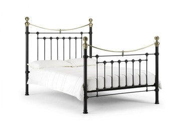 Victoria Bed Frame Double Black/Brass