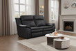 Boston Genuine Leather Electric Recliner Sofa Black 2 Seater