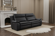 Boston Genuine Leather Electric Recliner Sofa Black 3 Seater