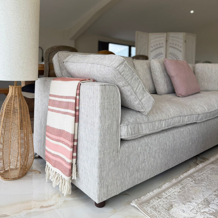 Santorini Sofa Grey Large Corner with Footstool