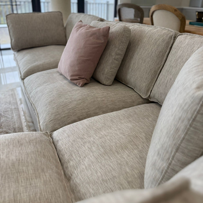 Santorini Sofa Grey Large Corner with Footstool