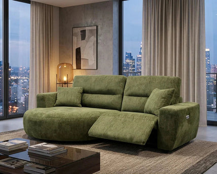 Birch Electric Recliner Green Left Hand Facing Corner
