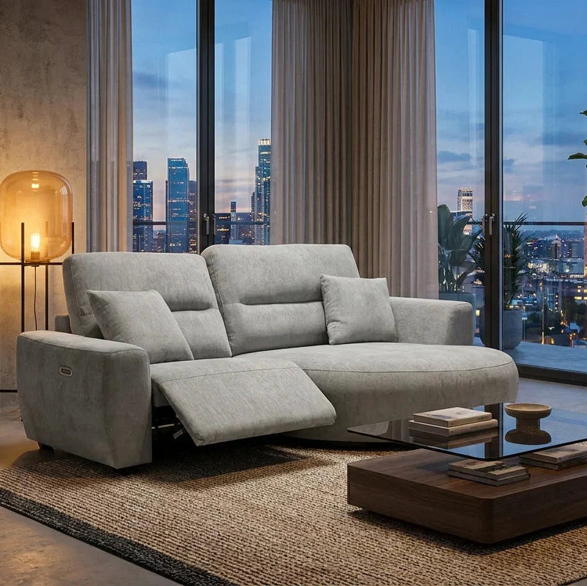Birch Electric Recliner Grey Right Hand Facing Corner