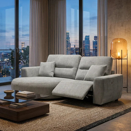 Birch Electric Recliner Grey Left Hand Facing Corner