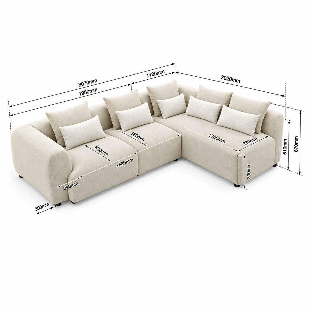 Willow Sofa Right Hand Facing Corner Stone