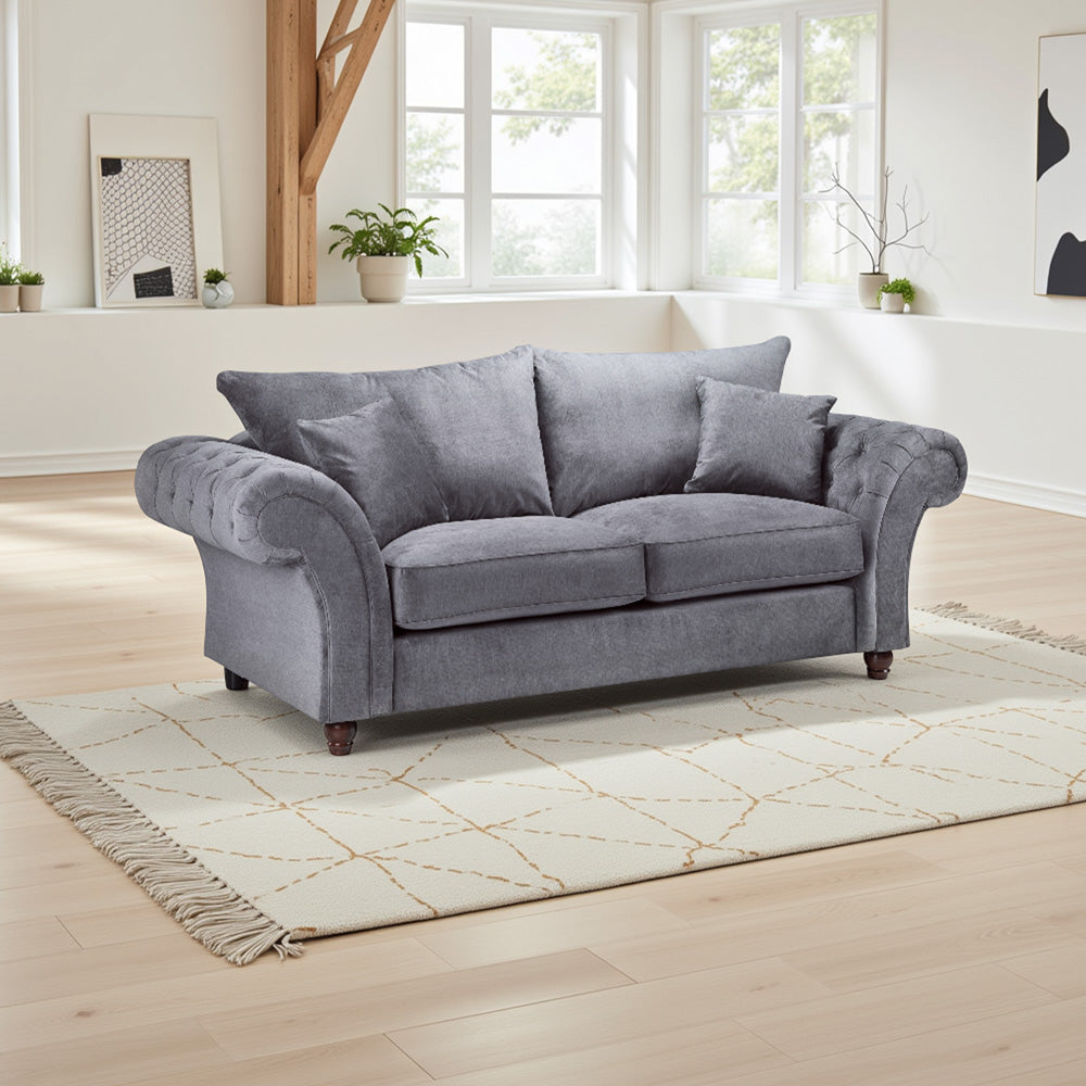 Windsor Fullback Sofa Grey 3 Seater