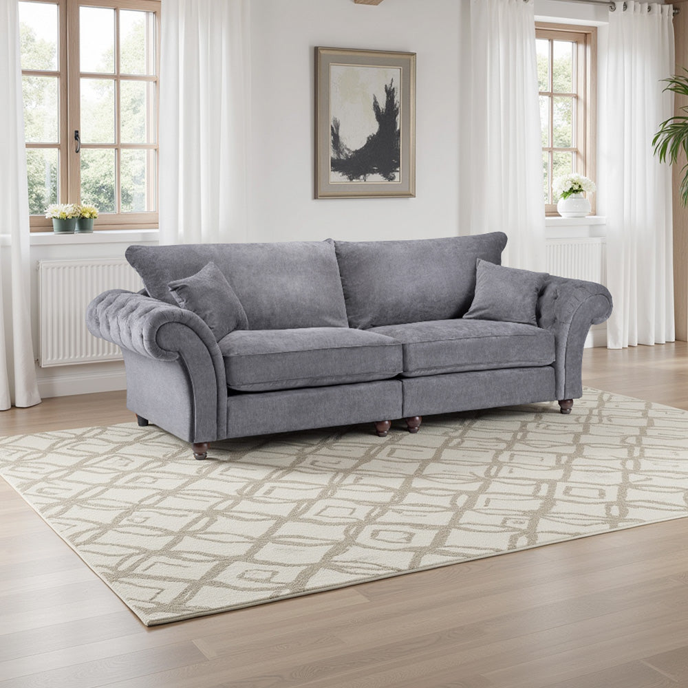 Windsor Fullback Sofa Grey 4 Seater
