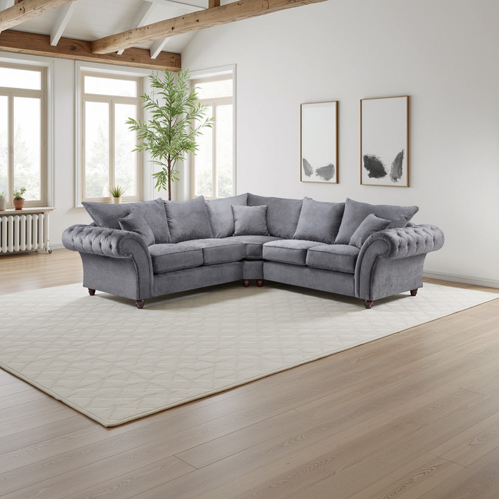 Windsor Fullback Sofa Grey Large Corner