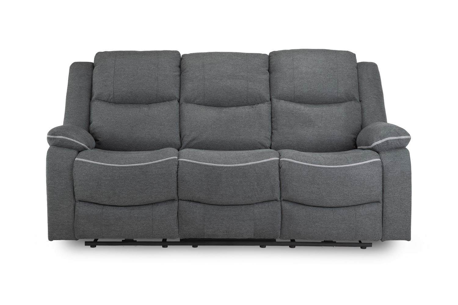 Harald Electric Recliner Sofa Grey Fabric 3 Seater