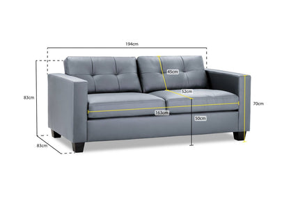 Jerry Sofa Grey 3 Seater