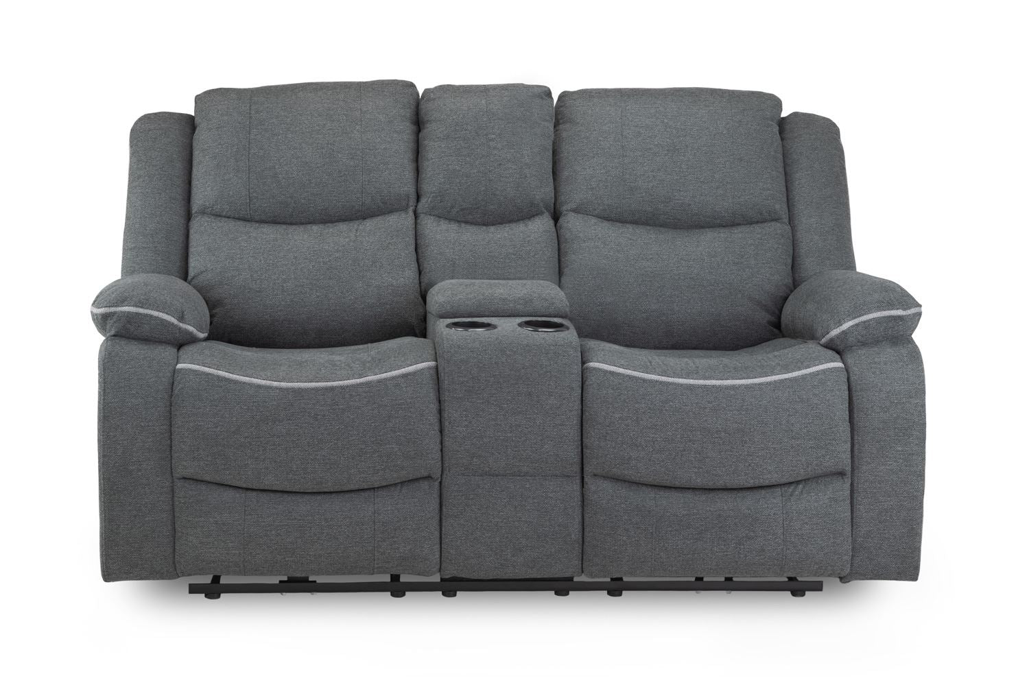 Harald Electric Recliner Sofa Grey Fabric 2 Seater