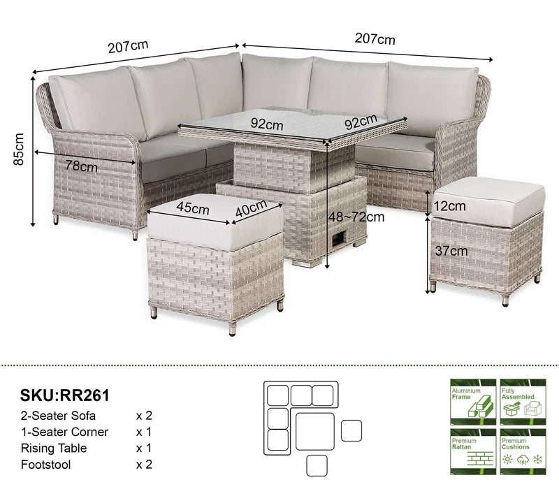 Wraysbury Grey Garden Set
