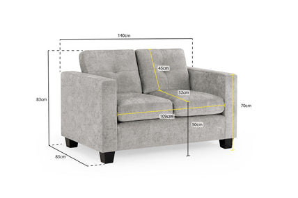 Jerry Sofa Grey Fabric 2 Seater