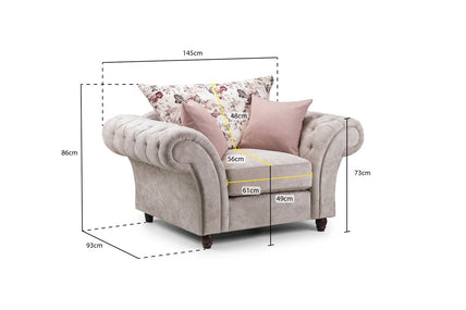 Roma Chesterfield Sofa Beige Armchair