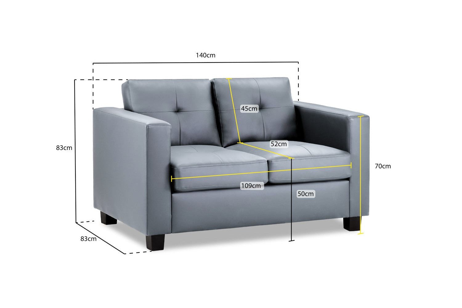 Jerry Sofa Grey 2 Seater