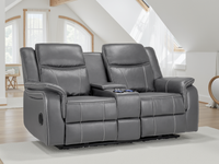 Galaxy Tech Recliner Sofa Grey 2 Seater